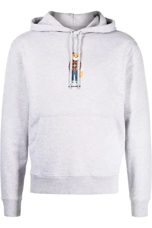 Maison Kitsuné Fox-print mélange-jersey hoodie