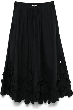 FORTE FORTE Floral-appliqu?? midi skirt
