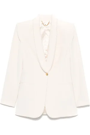 Elisabetta Franchi Contrast-stitch crepe blazer