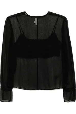 Vince Chiffon lace-trim blouse