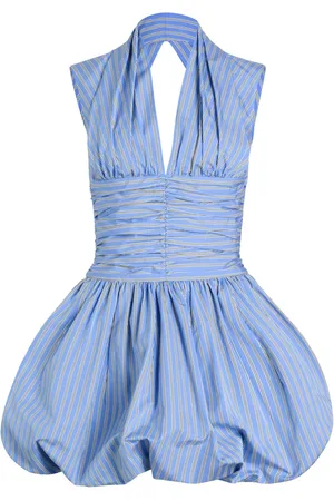 Patou Striped bubble-hem mini dress