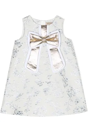 HUCKLEBONES LONDON Bow-detail patterned-jacquard midi dress