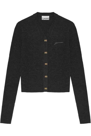 Ganni Logo-embroidered cardigan