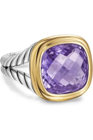 David Yurman 18kt yellow gold and sterling Albion amethyst ring