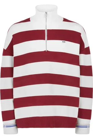 GCDS Striped half-zip sweatshirt