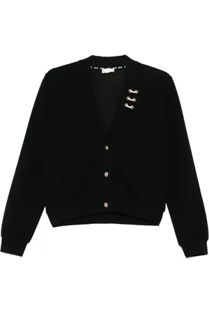 Liu Jo Crystal-embellished V-neck sweatshirt