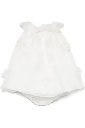 LA STUPENDERIA Floral-appliqué dress