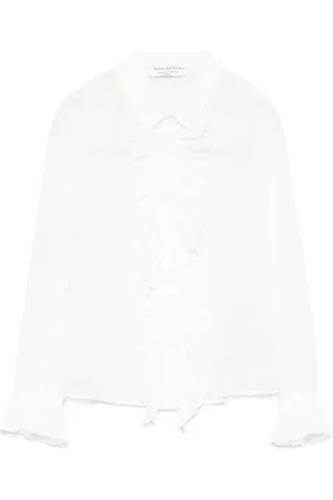PHILOSOPHY DI LORENZO SERAFINI Plissé-trim crepe shirt