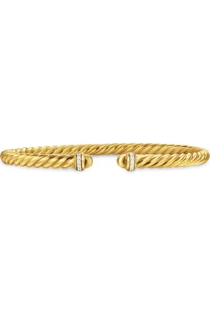David Yurman 18kt yellow Cablespira diamond bracelet (4mm)