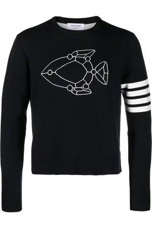 Thom Browne Fish Icon-intarsia jumper