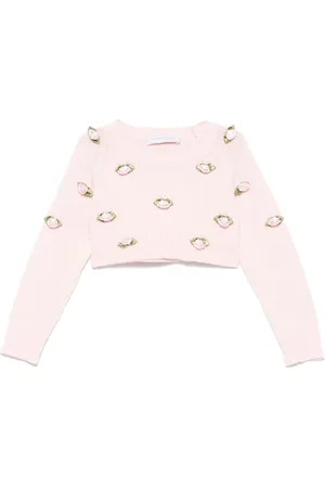 MONNALISA Floral-appliqué sweater