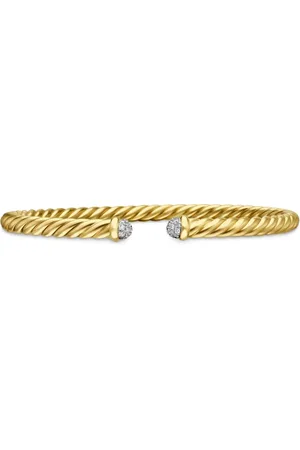 David Yurman 18kt yellow gld Modern Cablespira diamond bracelet (4mm)