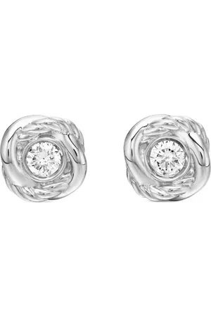 David Yurman 18kt white gold Infinity diamond stud earrings (6.8mm)