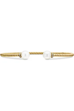 David Yurman 18kt yellow Solari Cablespira diamond bracelet(2.3mm)
