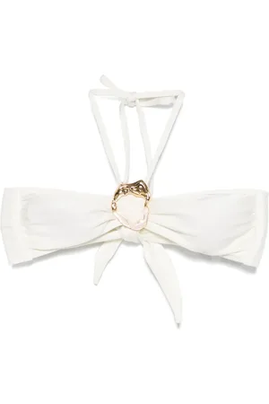 PATBO Metallic-stone jersey bikini top