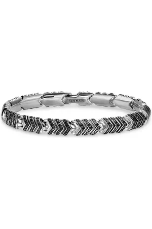 David Yurman Sterling chevron-link diamond bracelet