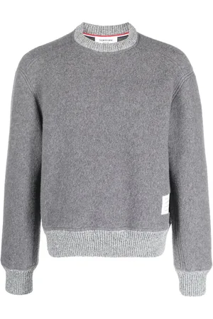 Thom Browne Logo-patch crew neck jumper