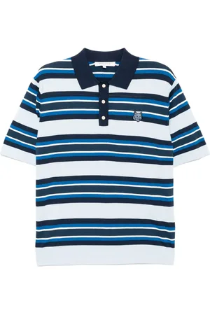 Maison Kitsuné Bold Fox Head-patch striped polo shirt