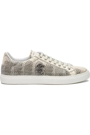 Roberto Cavalli Snake-effect leather sneakers