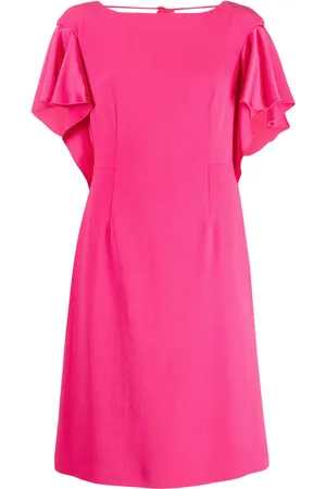 Paule Ka Draped-detail satin-finish dress