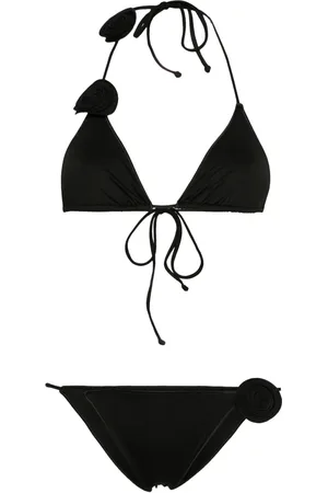 LA REVECHE Floral-appliqué bikini