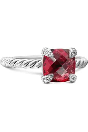 David Yurman Sterling Chatelaine rhodolite garnet and diamond ring (8mm)