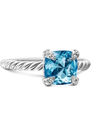 David Yurman Sterling silver Chatelaine topaz and diamond ring (8mm)