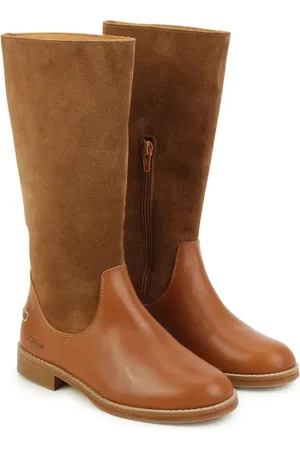 Chloé Logo-engraved suede knee-length boots