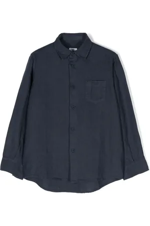 Il gufo Logo-patch linen shirt