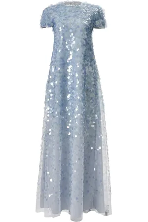 Carolina Herrera Sequinned short-sleeve gown