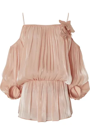 GENNY Floral-appliqué blouse