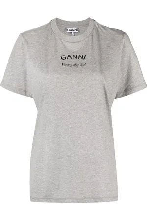 Ganni Logo-print organic cotton T-shirt