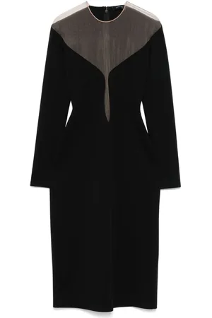 MUGLER Double-layer midi dress