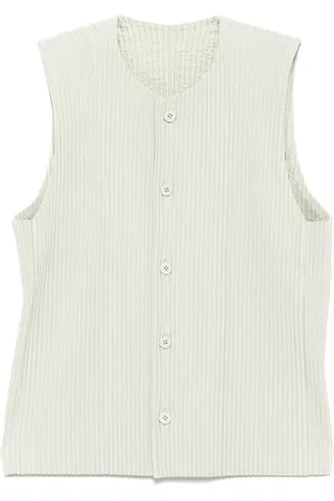 Issey Miyake Pleated round neck vest