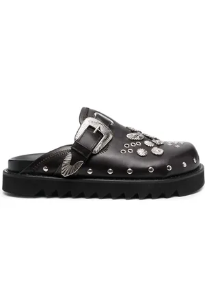 TOGA VIRILIS Studded leather slippers