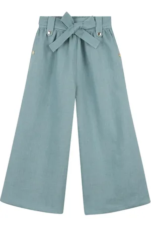 Chloé Bow-detail linen trousers