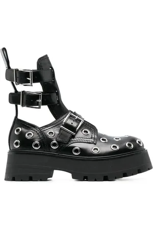 Alexander McQueen Silver stud embellished leather boots