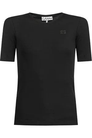 Ganni Logo-appliqu?? cotton T-shirt
