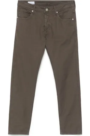 Incotex Logo-patch tapered trousers