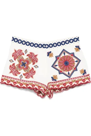 Farm Rio Embroidered-design shorts
