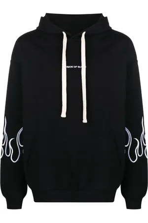 Vision Of Super Flame-embroidered cotton hoodie