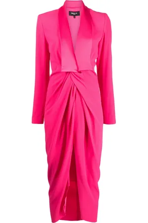 Paule Ka Draped satin midi dress