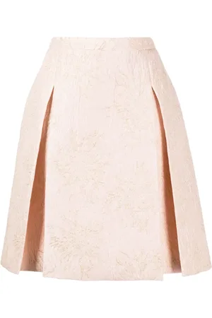 Paule Ka Knife-pleat jacquard skirt