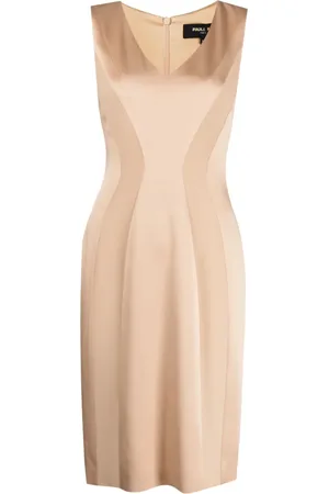 Paule Ka Satin-finish panelled dress