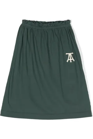 The Animals Observatory Kitten logo-print cotton skirt