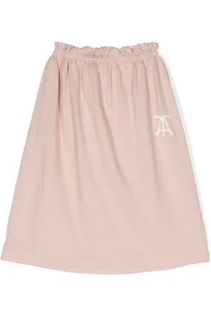 The Animals Observatory Kitten logo-print cotton skirt