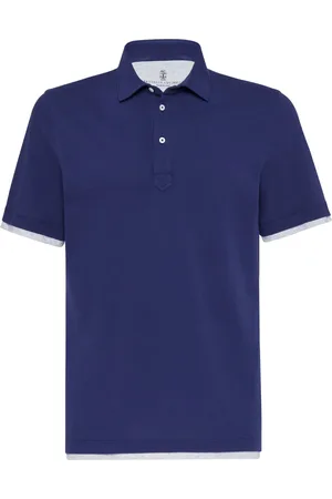 Brunello Cucinelli Double-layer cotton polo shirt
