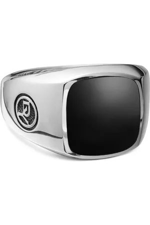 David Yurman Sterling Exotic Stone onyx signet ring (14mm)