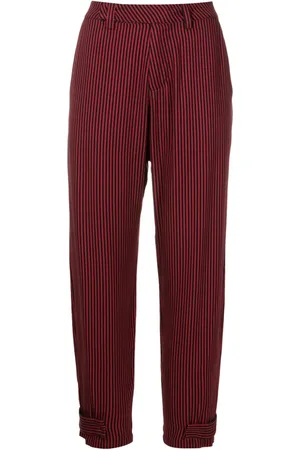 Uma Raquel Davidowicz Vertical-stripe tapered cropped trousers