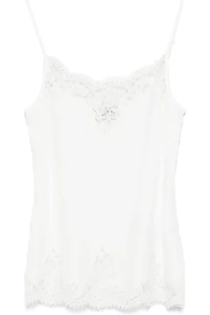 Ermanno Firenze Lace-trim tank top